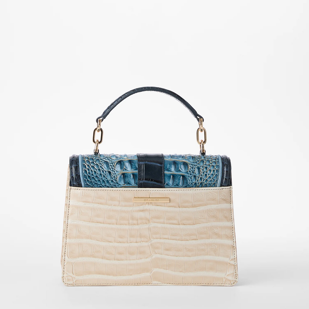 Brahmin Small Hallie Satchel - Mindful Grey Acoustic