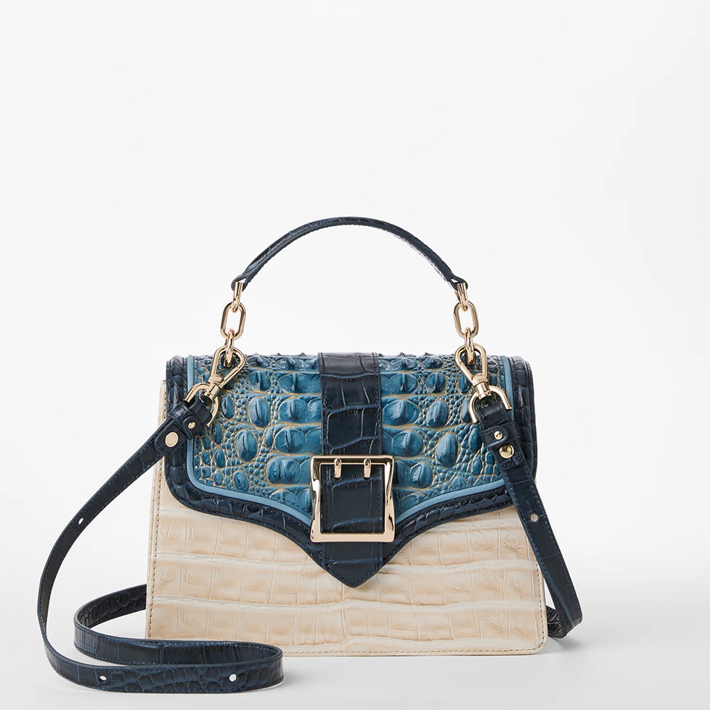 Brahmin Small Hallie Satchel - Mindful Grey Acoustic