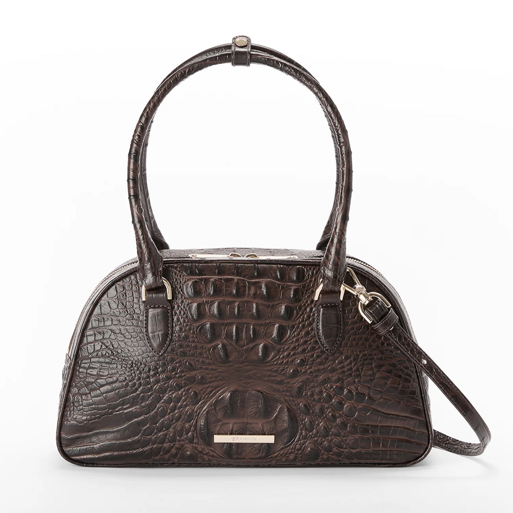 Brahmin Angie Satchel - Chocolate Alden Road