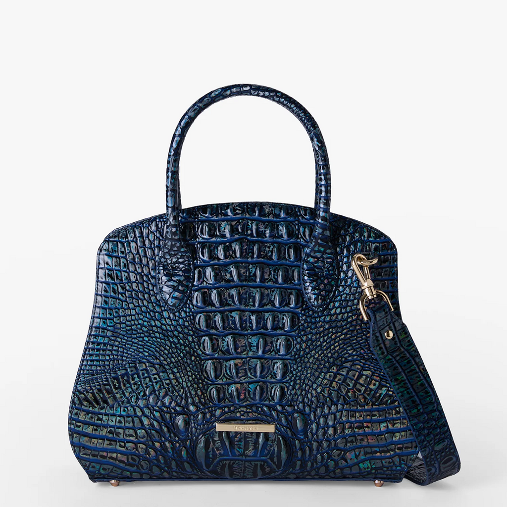 Brahmin Rosetta Satchel - Royal Blue Melbourne
