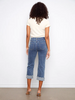 Image of Charlie B Straight Leg Scalloped Hem Cropped Jean - Medium Blue