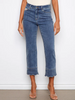 Image of Charlie B Straight Leg Scalloped Hem Cropped Jean - Medium Blue