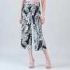 Image of Clara Sunwoo Abstract Etch Print Pull On Gaucho Pant - Black/Ivory