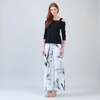 Image of Clara Sunwoo Cold Shoulder Square Neck 3/4 Sleeve Top - Black
