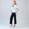 Image of Clara Sunwoo Ethereal Petals Print Tulip Cuff Top - White/Black