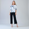 Image of Clara Sunwoo Ethereal Petals Print Tulip Cuff Top - White/Black