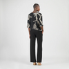 Image of Clara Sunwoo Abstract Blouson Top - Bone/Black