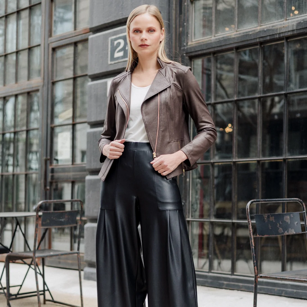 Clara Sunwoo Liquid Leather Jacket - Brown