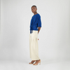 Image of Clara Sunwoo Side Tie Blouson Top - Cobalt