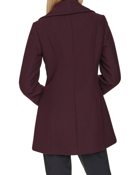 COLE HAAN deals Cranberry Wool Blend Belted Long Line Pea Coat Size 4 winter coat