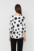 Image of Compli K Peek-A-Boo Sleeve Polka Dot Top - White/Black