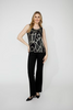 Image of Compli K Sequin Embellished Abstract Print Camisole - Black/Gold