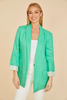 Image of Dolce Cabo Open Front Linen Blazer - Green