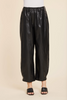 Image of Dolce Cabo Faux Leather Barrel Pant - Black