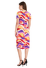 Image of Donna Morgan Front Twist Detail Abstract Print Dress - Orange/Multicolor