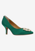 Image of J. Reneé Ezara Jewel Buckle Satin Pump - Emerald