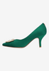 Image of J. Reneé Ezara Jewel Buckle Satin Pump - Emerald