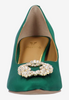 Image of J. Reneé Ezara Jewel Buckle Satin Pump - Emerald