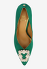 Image of J. Reneé Ezara Jewel Buckle Satin Pump - Emerald