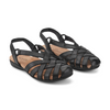 Image of Earth Shoes Berri Woven Leather Slip On Sandal - Black