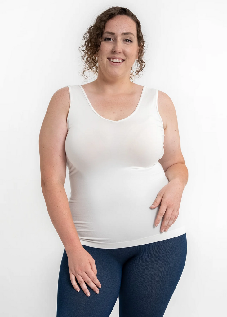 Elietian Reversible Tank Curvy Fit - White