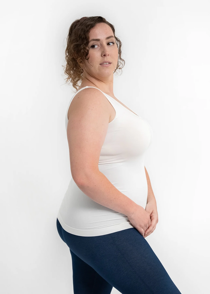 Elietian Reversible Tank Curvy Fit - White