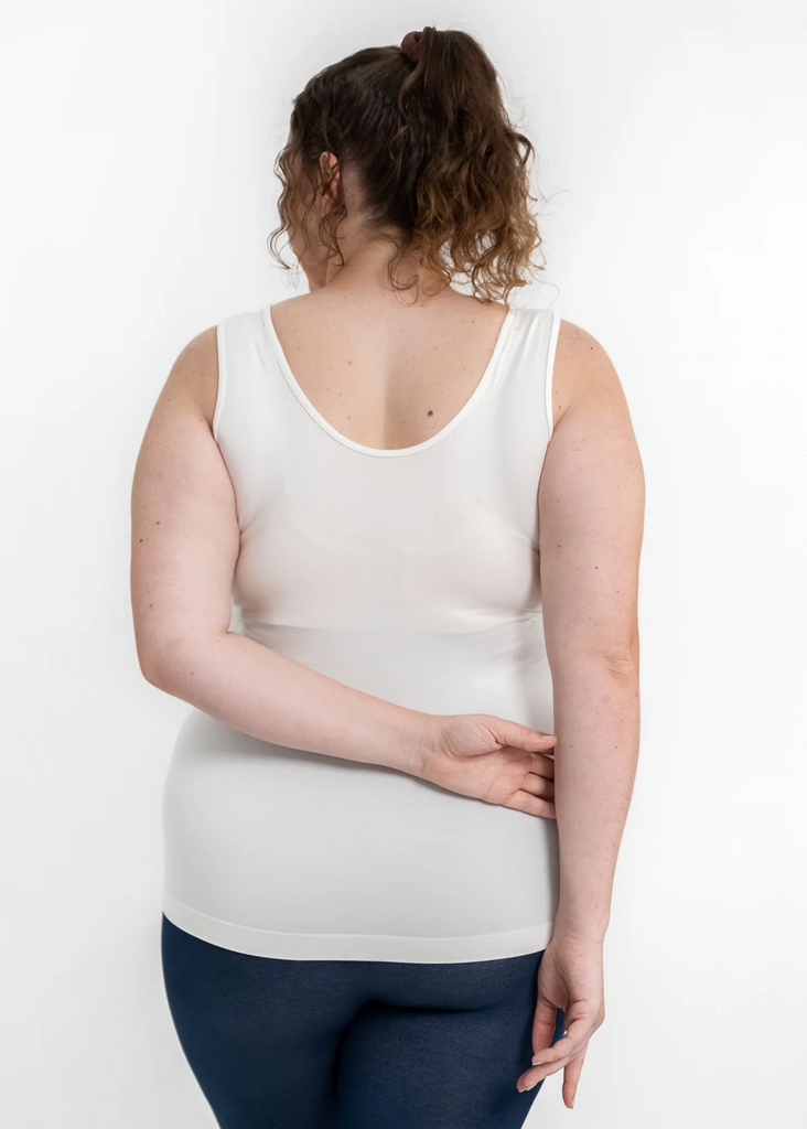 Elietian Reversible Tank Curvy Fit - White
