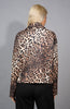 Image of Picadilly Leopard Print Scuba Knit Quarter Zip Pullover with Cinched Hemline - Dijon/Multicolor