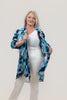 Image of Steven Guy Open Front Abstract Print Cardigan - Blue/Navy/Multicolor