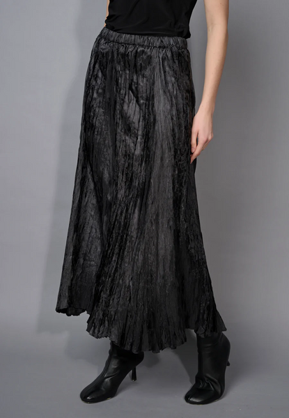 Picadilly Crinkle Maxi Skirt - Black