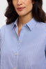Image of Foxcroft Dianna Essential Cotton Pinpoint Non-Iron Shirt - Blue/White Stripe