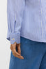 Image of Foxcroft Dianna Essential Cotton Pinpoint Non-Iron Shirt - Blue/White Stripe