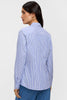 Image of Foxcroft Dianna Essential Cotton Pinpoint Non-Iron Shirt - Blue/White Stripe
