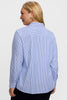 Image of Foxcroft Dianna Plus Size Essential Cotton Pinpoint Non-Iron Shirt - Blue/White Stripe