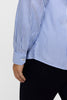 Image of Foxcroft Dianna Plus Size Essential Cotton Pinpoint Non-Iron Shirt - Blue/White Stripe