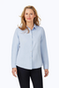 Image of Foxcroft Dianna Essential Cotton Pinpoint Non-Iron Shirt - Blue Wave