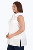 Image of Foxcroft Plus Size Sasha Knit/Woven Sleeveless Layering Tunic - White