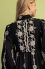 Image of GiGiO Embroidered V-Neck Midi Dress - Black