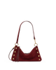 Image of Hammitt Kyle Small Shoulder Bag - Cherrywood Suede/Brushed Gold