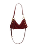 Image of Hammitt Kyle Small Shoulder Bag - Cherrywood Suede/Brushed Gold