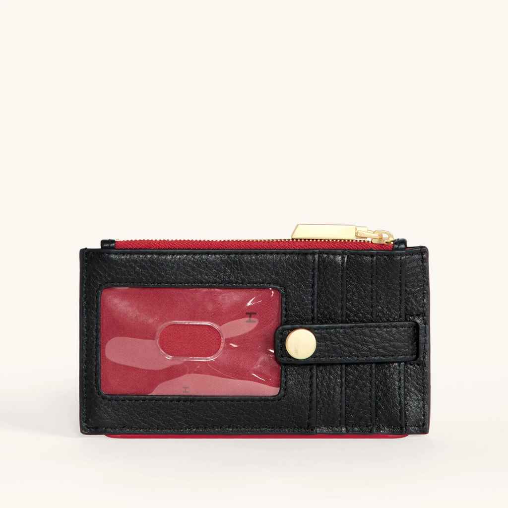 Hammitt 210 West Wallet - Black/Brushed Gold/Red Zip