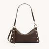 Image of Hammitt Kyle Small Shoulder Bag - Espresso Pebble/Silver