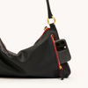 Image of Hammitt Kyle Medium Shoulder Bag - Black/Brushed Gold/Red Zip
