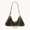 Image of Hammitt Kyle Medium Shoulder Bag - Black/Brushed Gold/Red Zip