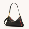 Image of Hammitt Kyle Medium Shoulder Bag - Black/Brushed Gold/Red Zip