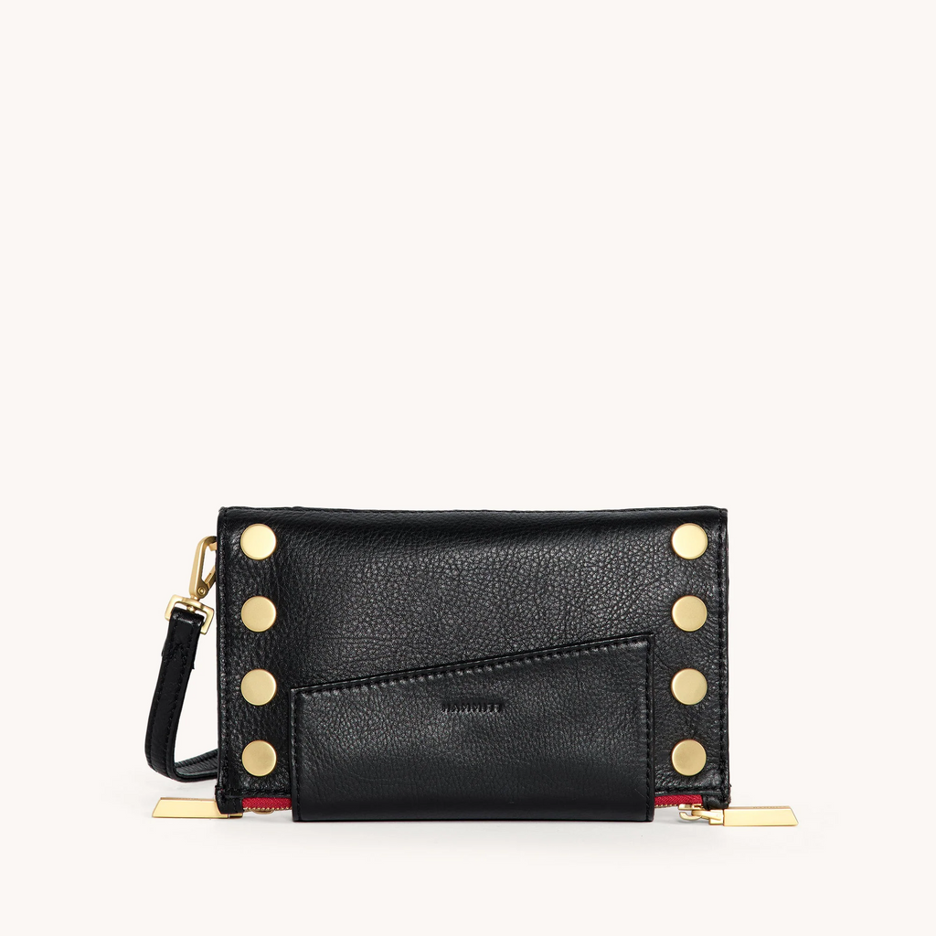 Hammitt Levy Wallet - Black/Brushed Gold/Red Zip