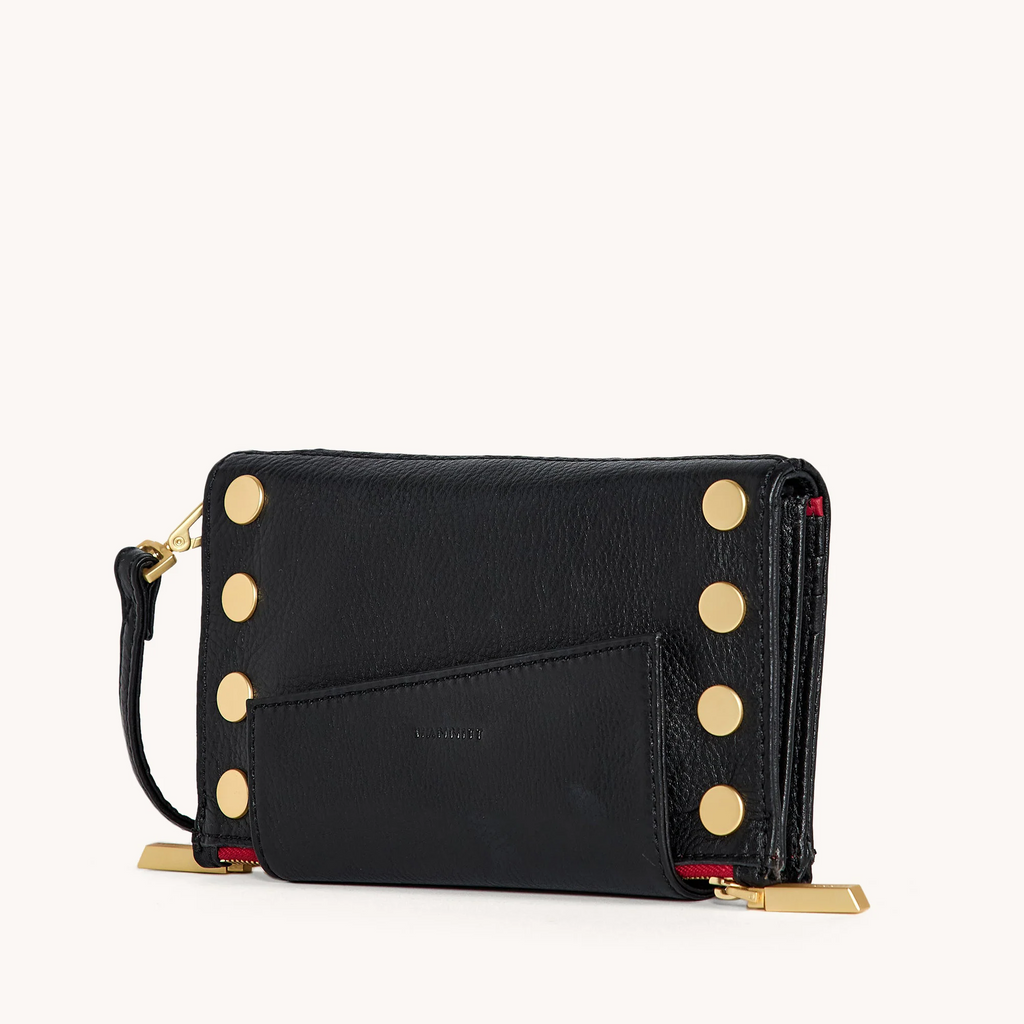 Hammitt Levy Wallet - Black/Brushed Gold/Red Zip