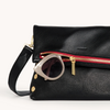 Image of Hammitt VIP Medium Clutch - Black/Brushed Gold/Red Zip