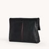 Image of Hammitt VIP Medium Clutch - Black/Brushed Gold/Red Zip