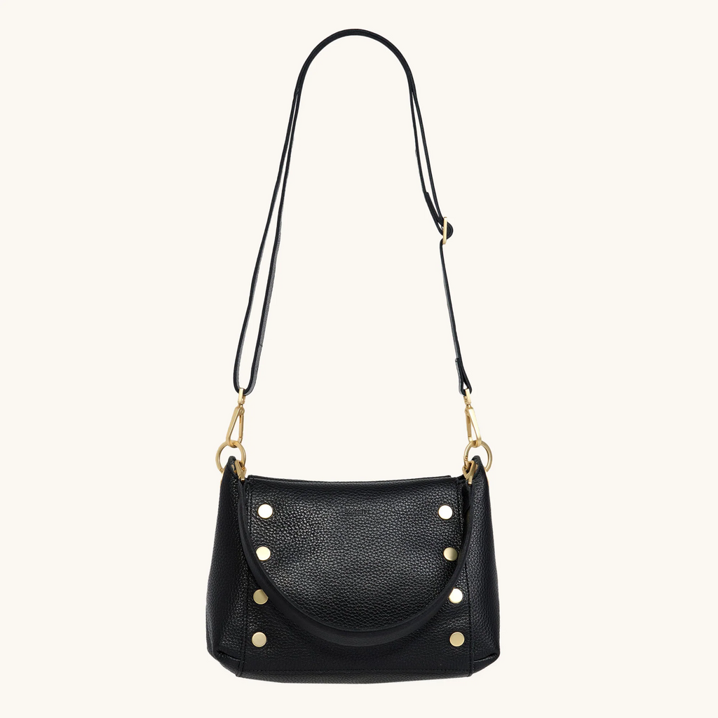 Hammitt Bryant Medium Shoulder Bag - Black/Brushed Gold/Red Zip